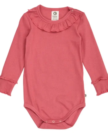 Müsli Cozy Me Rib Body Med Flæsekrave Baroque Rose 92