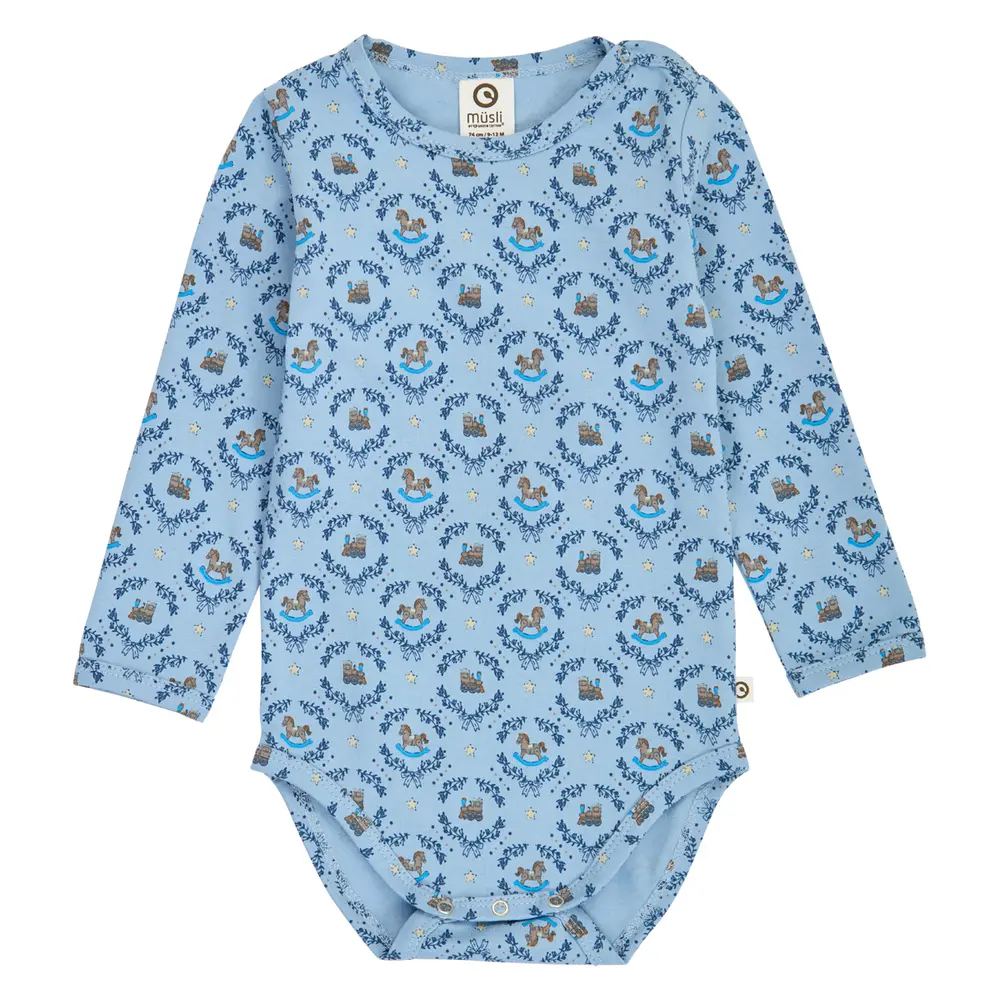 Müsli Heritage Train Langærmet Body Soft Blue  Navy  Oak 92