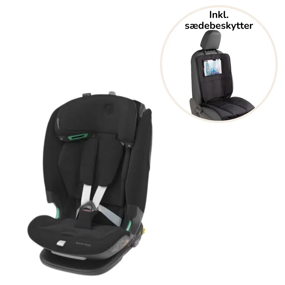 Titan Pro2 Autostol i Sort med Sædebeskytter - Kvalitet og Sikkerhed