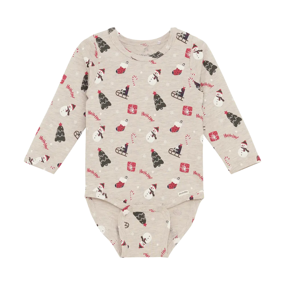 Minymo Langærmet Body Beige Melange 74