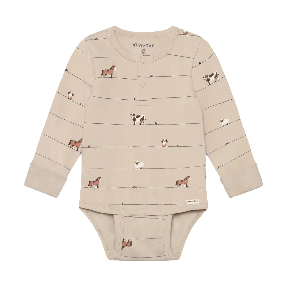 Minymo Langærmet Body Feather Gray 50
