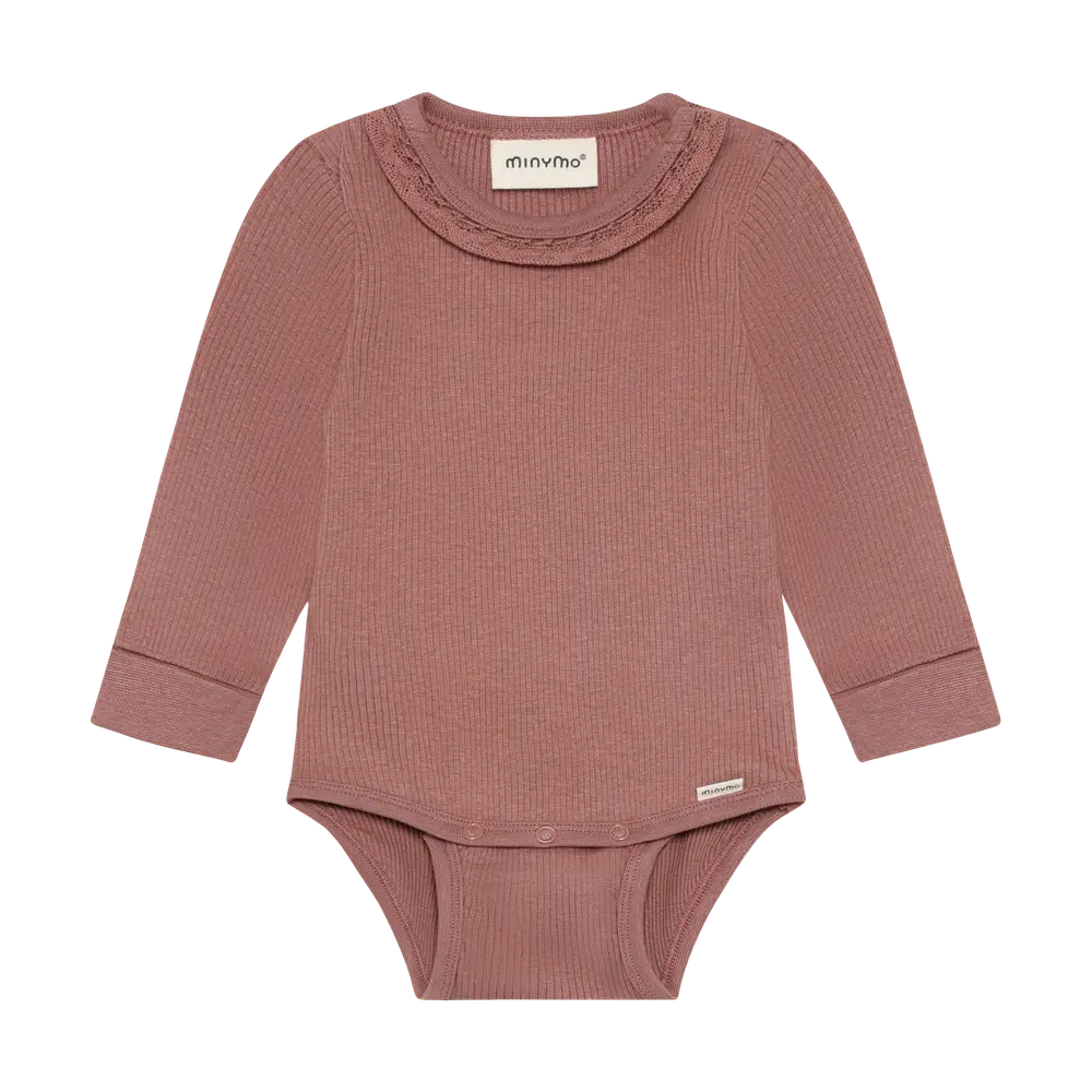 Minymo Langærmet Rib Body Burlwood 50