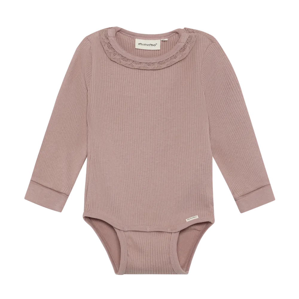 Minymo Langærmet Rib Body Fawn 80