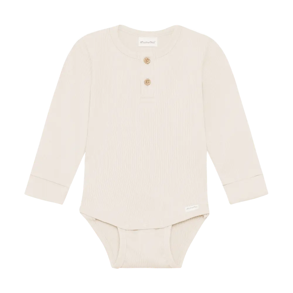 Minymo Langærmet Rib Body Feather Gray 50