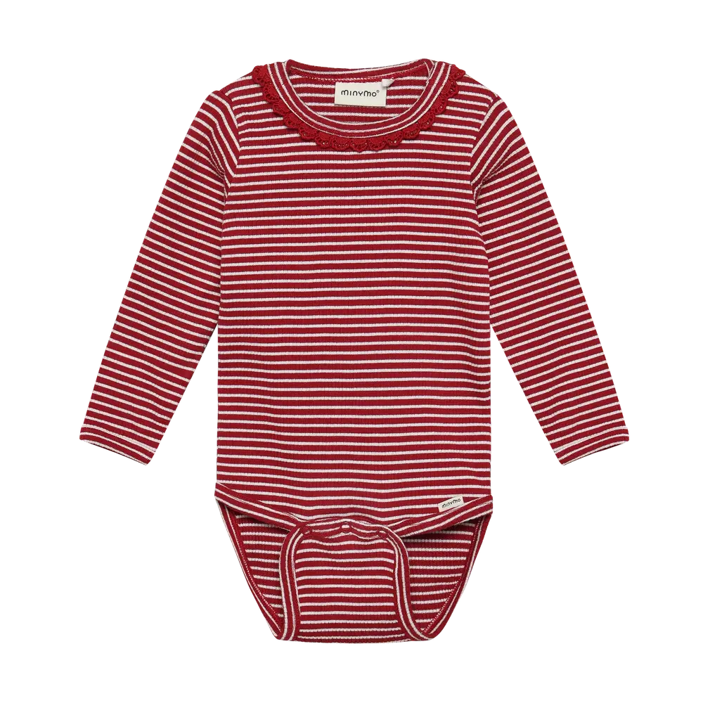Minymo Langærmet Rib Body Rio Red 80