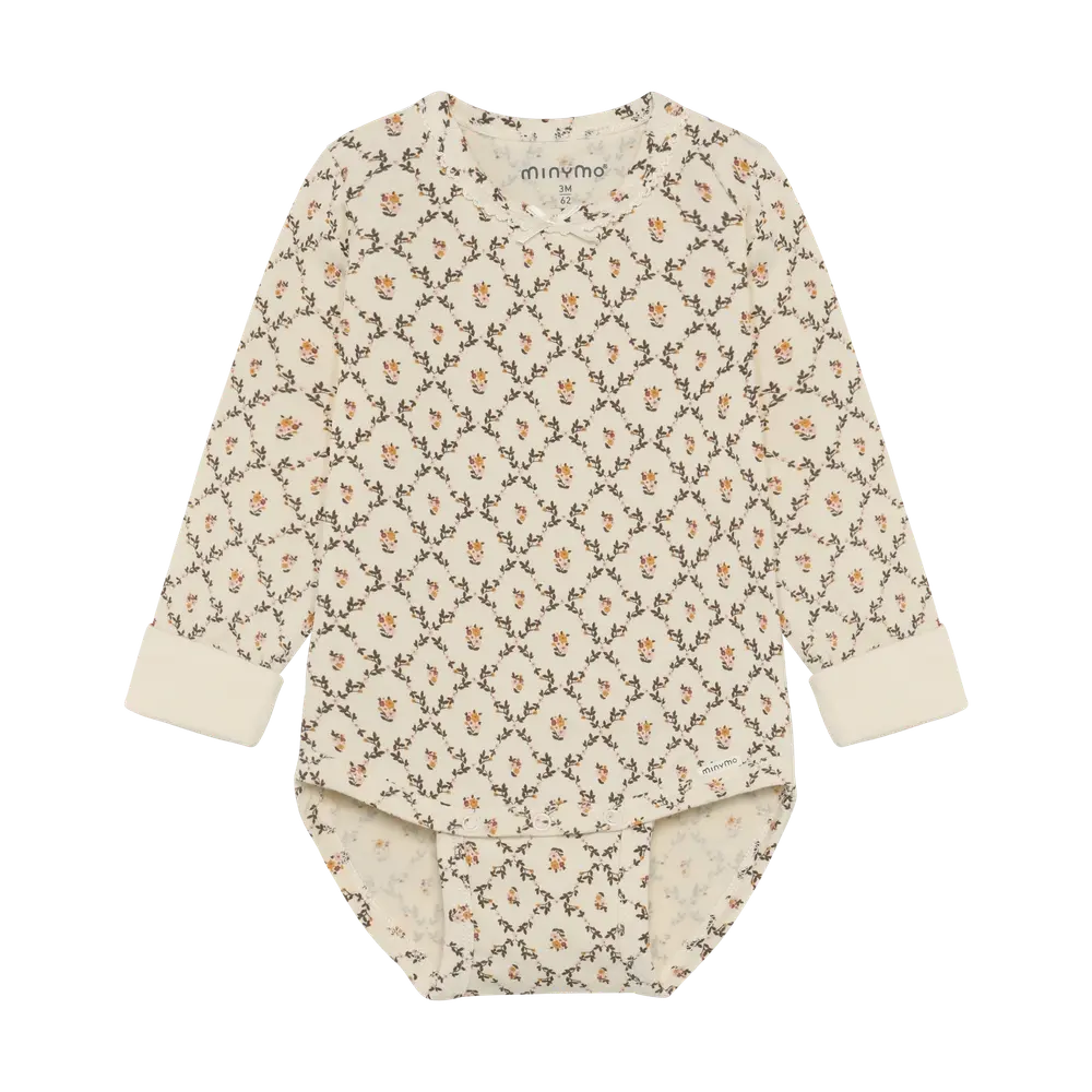 Minymo Langærmet Rib Body Seedpearl 80