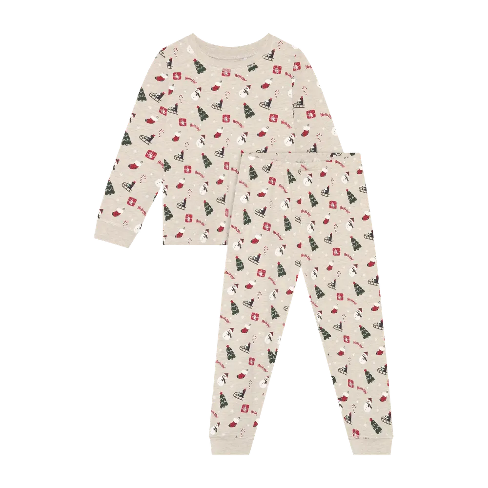 Minymo Pyjamas Sæt Beige Melange 98