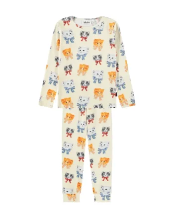 Molo Lue Nattøj Sæt Retro Kittens 98