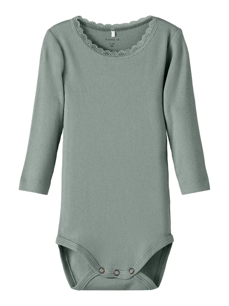 Langærmet Bodystocking i Slate Gray - Trendy til Børn!