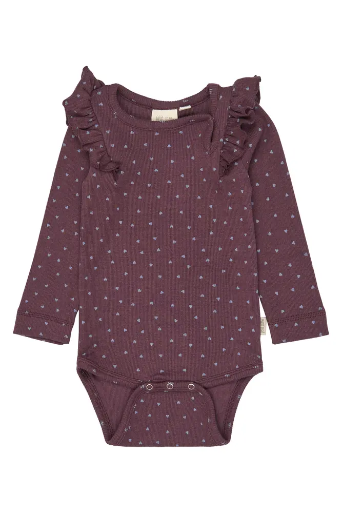Petit Piao Sonja Langærmet Body Huckleberry Heart  62 Cm