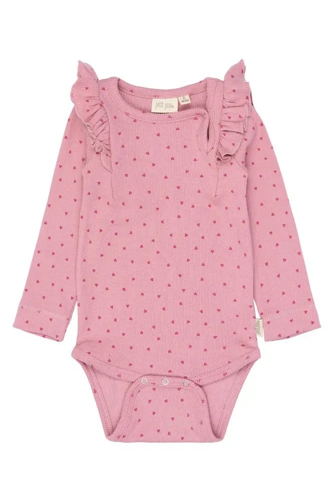 Petit Piao Sonja Langærmet Body Rose Elegance Heart  86 Cm