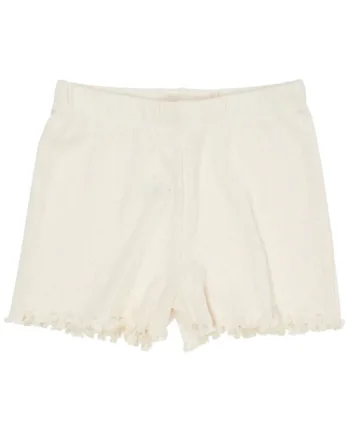 Pointelle Shorts i Creme - Komfortabel og Stilfuld