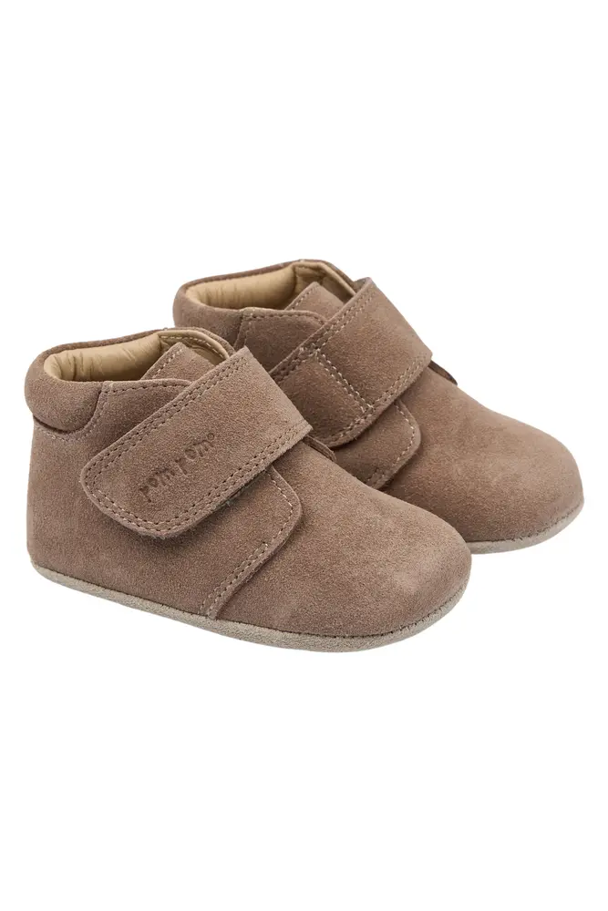 Pompom Prewalker Velcro Suede Fossil Brown 26