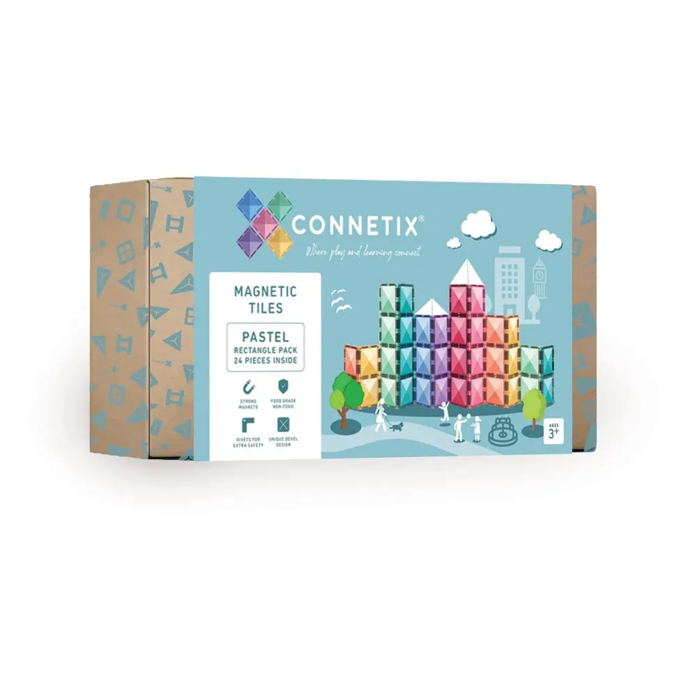 Pastel Rektangel Magnet Sæt – Kreativ Leg med 24 Dele