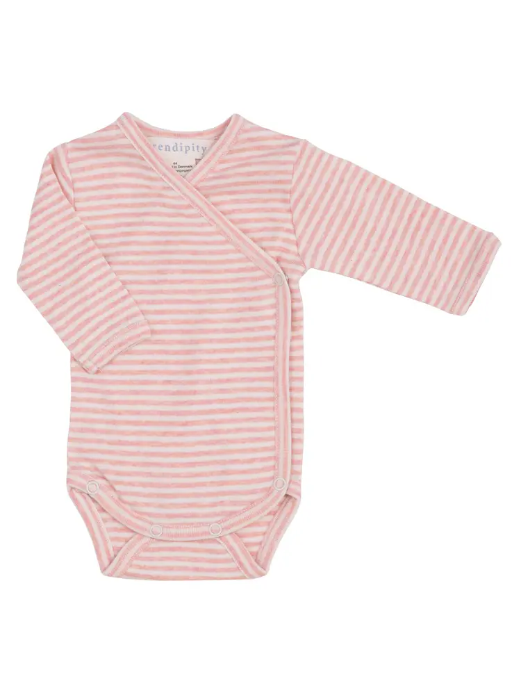 Økologisk Nyfødt Slå-om Body i Coral Offwhite - Komfort!