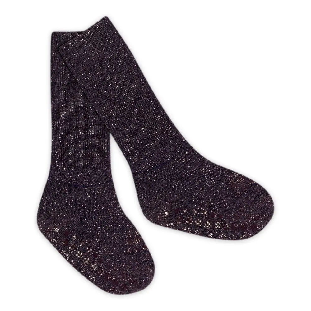 Skridsikre Strømper Glitter Dark Purple 20 22