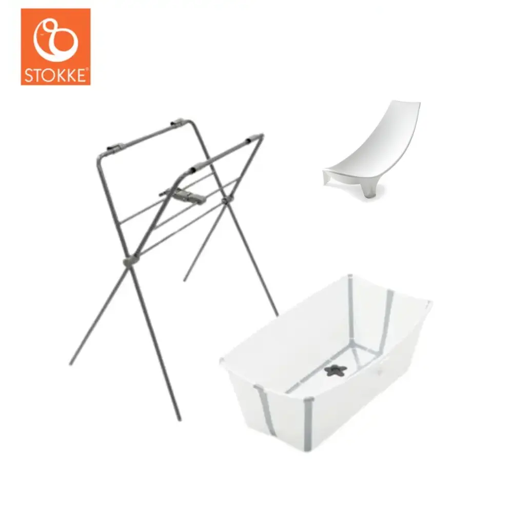 Stokke Flexi Bath Hvid Inkl Grå Stativ