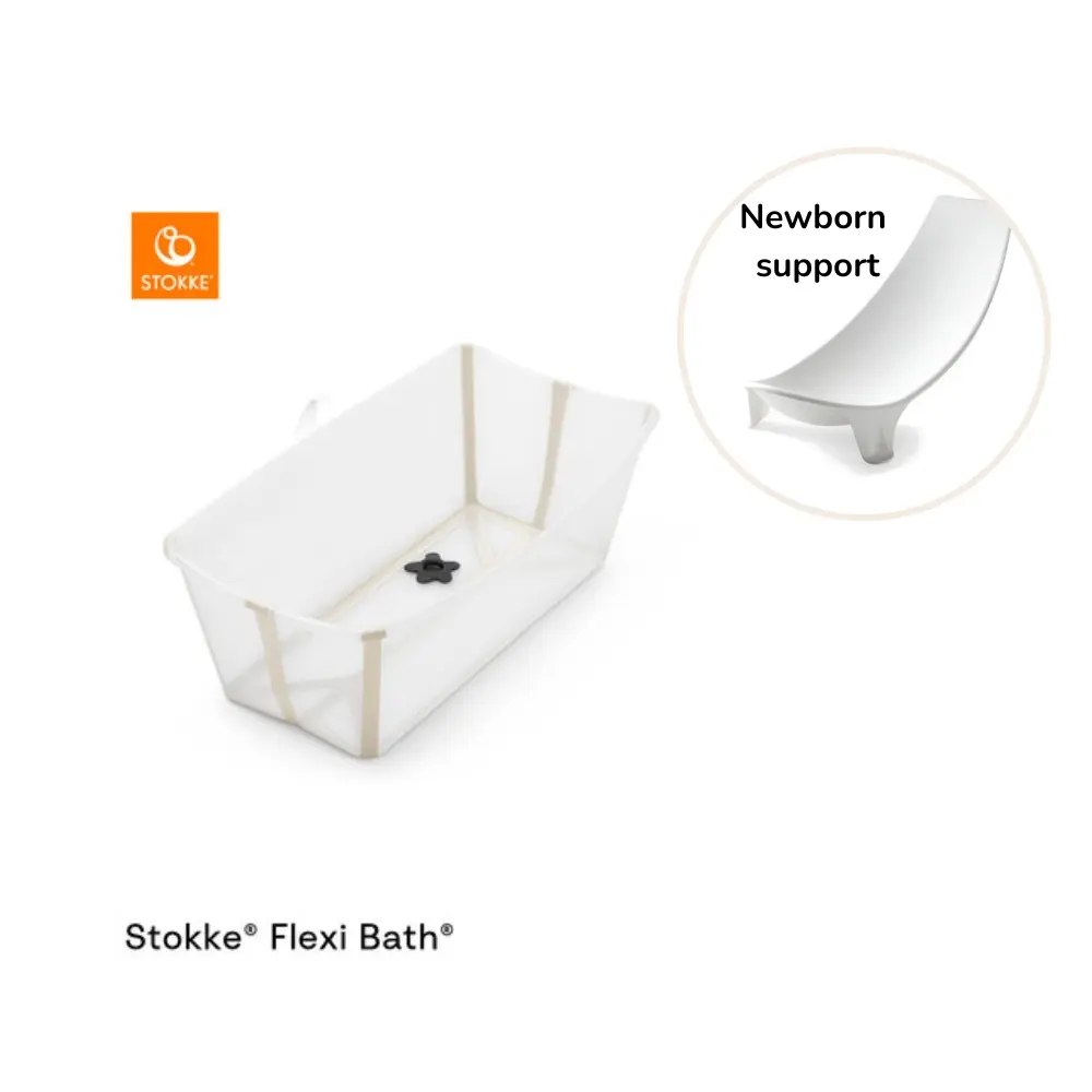 Stokke Flexibath med Nyfødt Støtte - Sandy Beige Tilbud