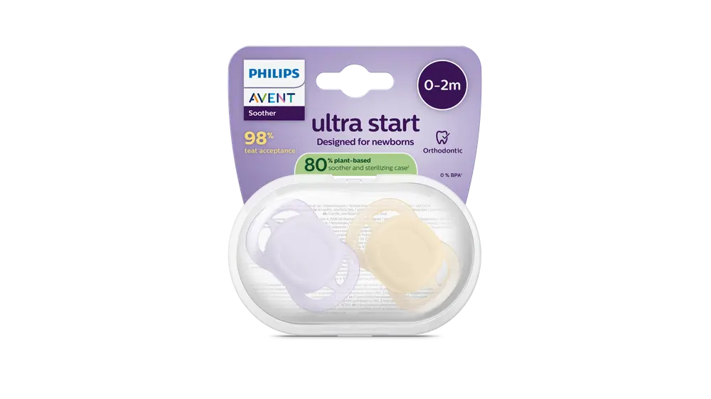 Sut Ultra Start - Lyserød og Lysegul fra Philips Avent