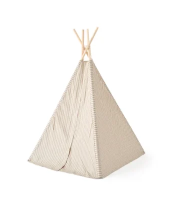 Tipi-telt med striber - perfekt til leg og afslapning!