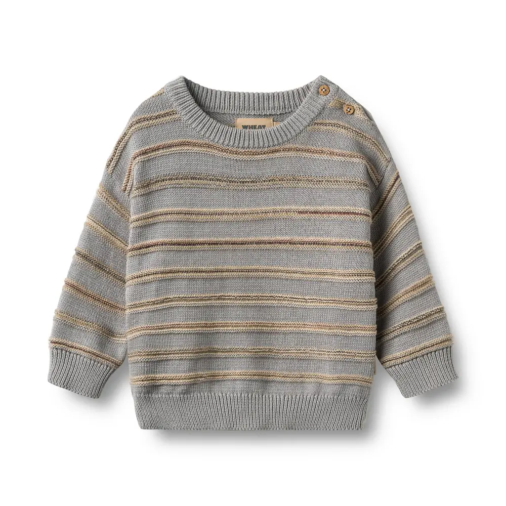 Wheat Harlow Jacquard Pullover Slightly Blue Stripe 68
