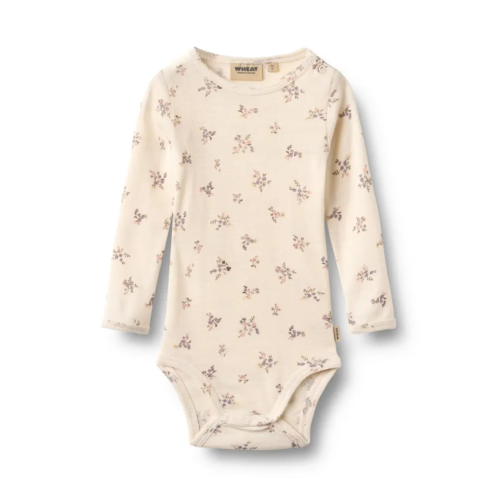Wheat Lucca Langærmet Uld Body Eggshell Flowers 86