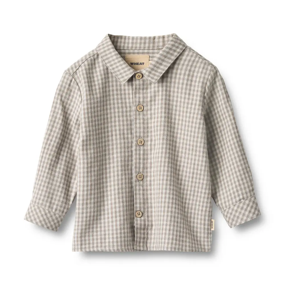 Wheat Oscar Skjorte Greybrown Check 86