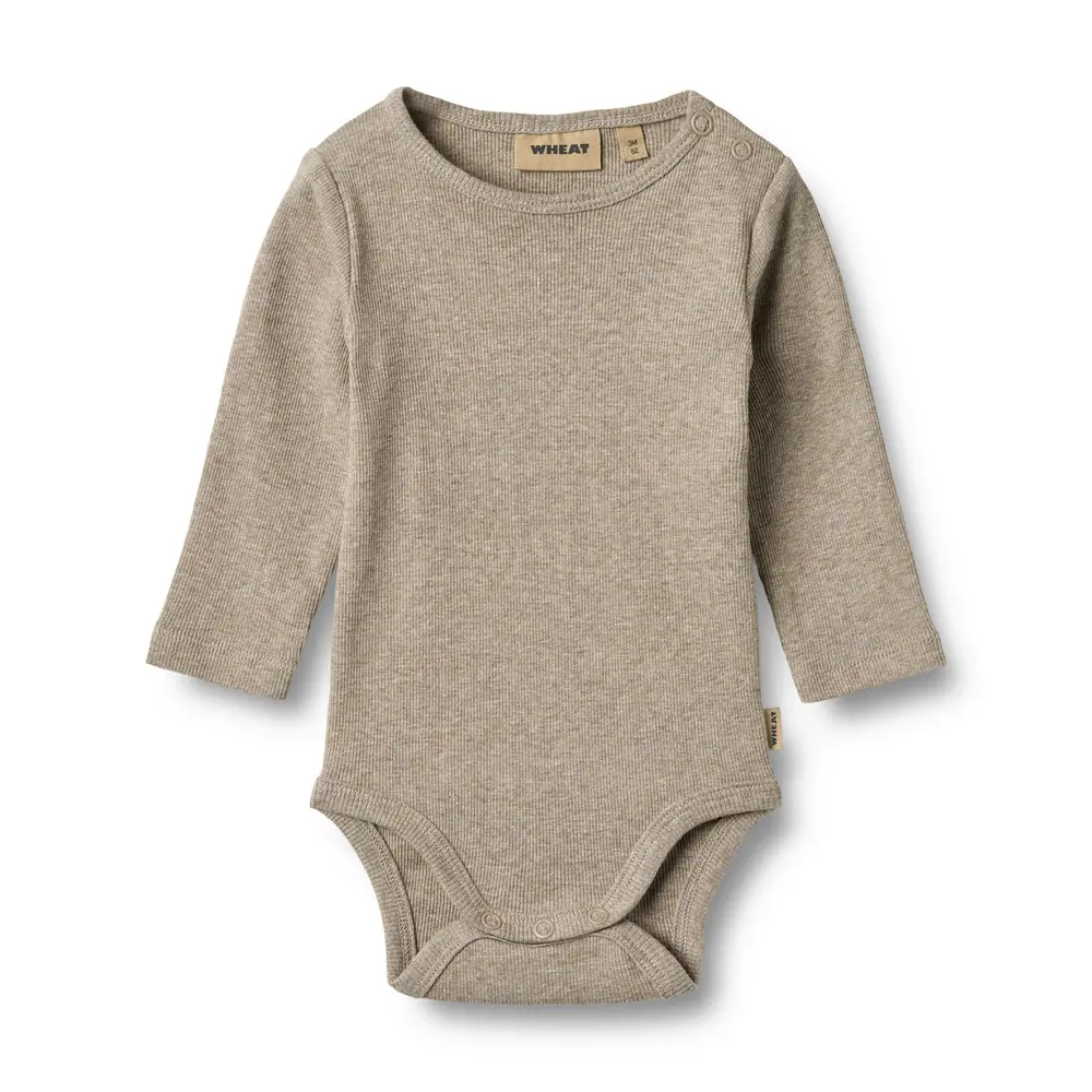 Økologisk Langærmet Rib Bodystocking til Baby fra Wheat