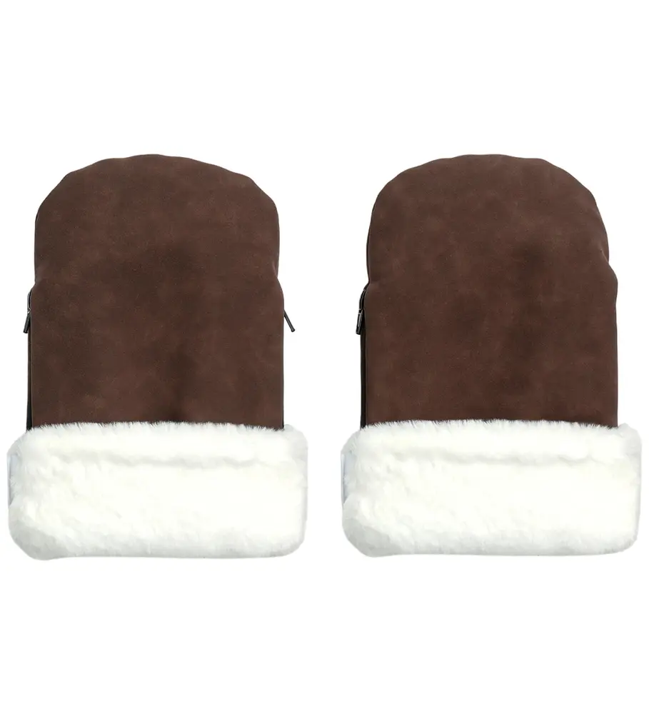 Østerbro Vognhandsker i Chokoladebrun Faux Suede
