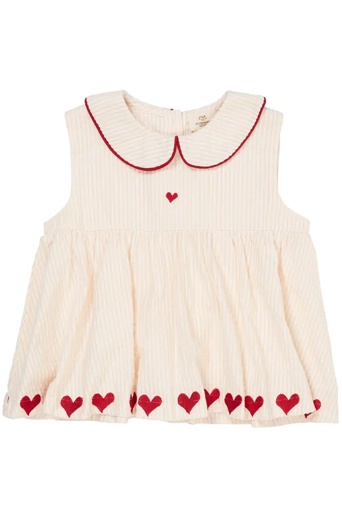 Bæk Og Bølge Bluse med Hjerter - Dusty Rose 98