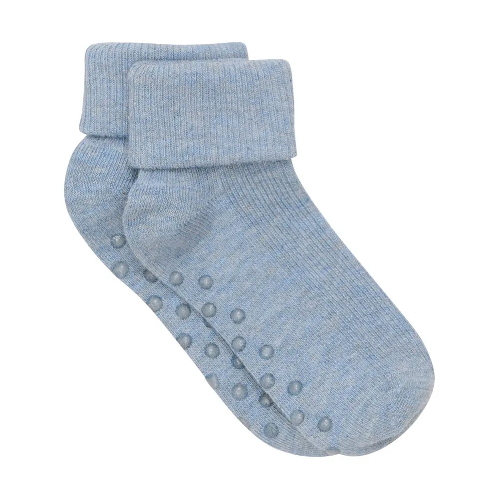 Skridsikre Baby Rib Sokker - Grey Dawn Melange