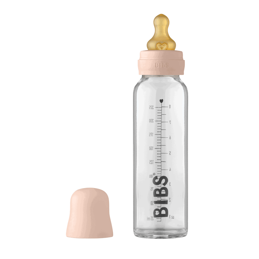 BIBS Glassutteflaske i Latex 225ml - Blush Tilbud!