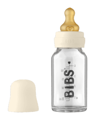 BIBS Glassutteflaske i Latex 110ml – Ivory Tilbud!