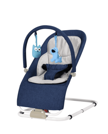 Blå Baby Bouncer – Komfortabel Skråstol med Legetøj
