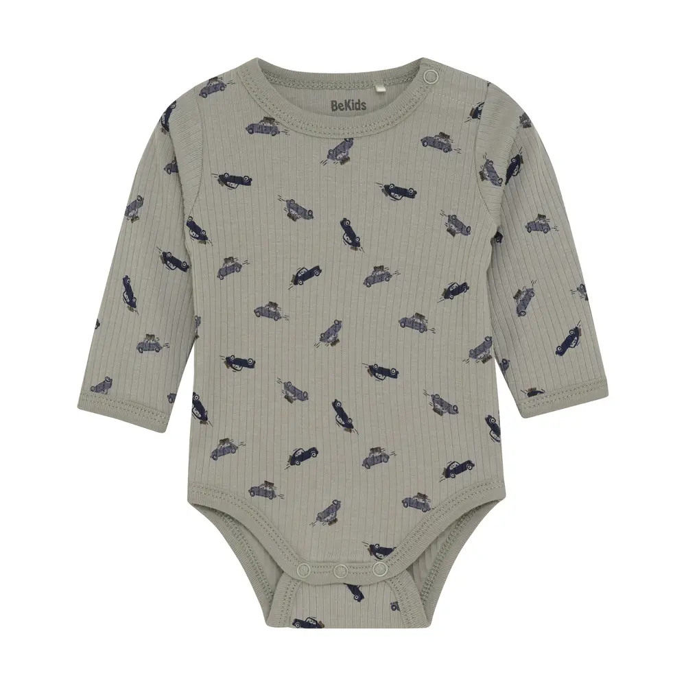 Langærmet Bodystocking med Køretøjsprint fra BeKids