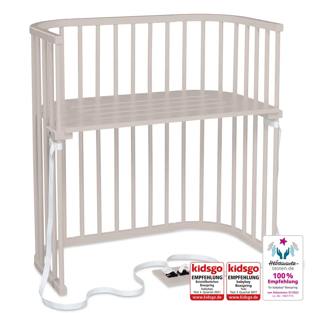 Boxspring Seng til Baby - Beige Side By Side Crib