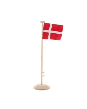 Fejringsflagstang 40 cm i Natur Eg med Dansk Flag
