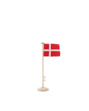 Fejrings Flagstang 28 Cm i Egetræ med Dansk Flag