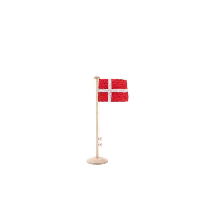 Fejrings Flagstang 28 Cm i Egetræ med Dansk Flag