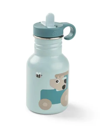 Done By Deer Flaske Rustfrit Stål Tiny Farm Blå 350 Ml