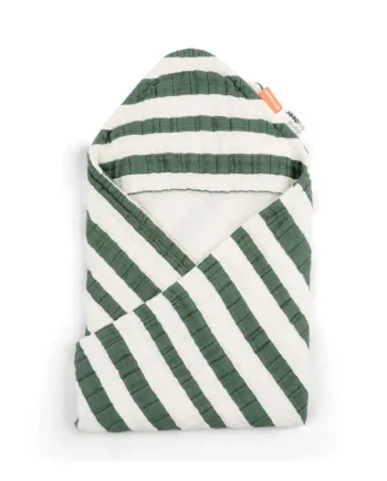 Done By Deer Håndklæde med Hætte – Grøn Stripes Tilbud