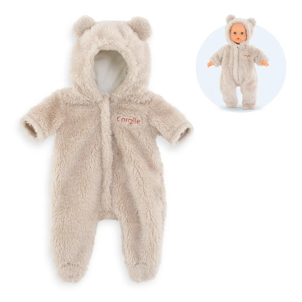 Dukketøj til vinter - Blød Teddy Overall 30 cm
