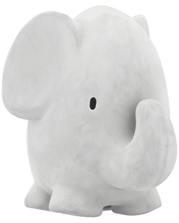 Sød gummi elefant fra Tikiri - perfekt til babyer!