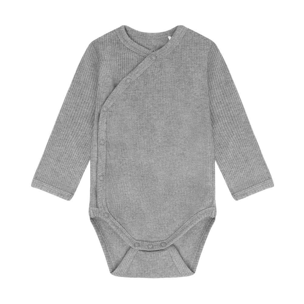 Fixoni Langærmet Wrap Body Rib Flint Gray Melange 50