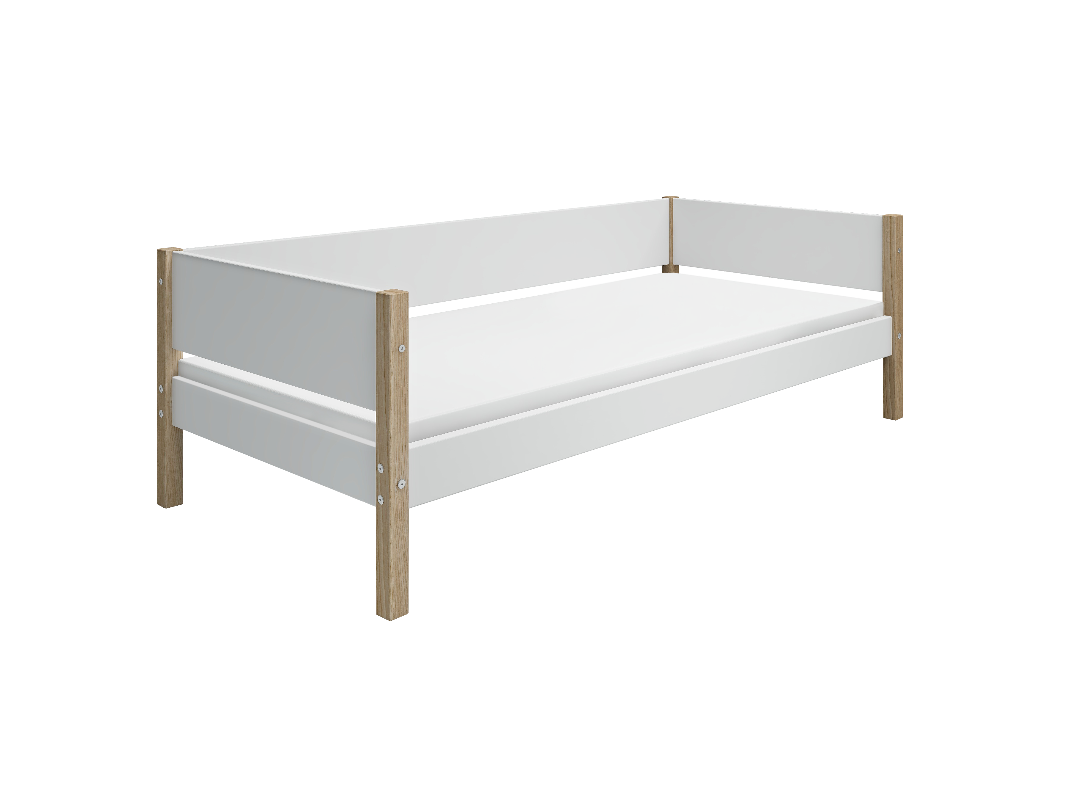 Flexa Nor Enkeltseng 90x200 Cm    Baggavl Hvid Eg