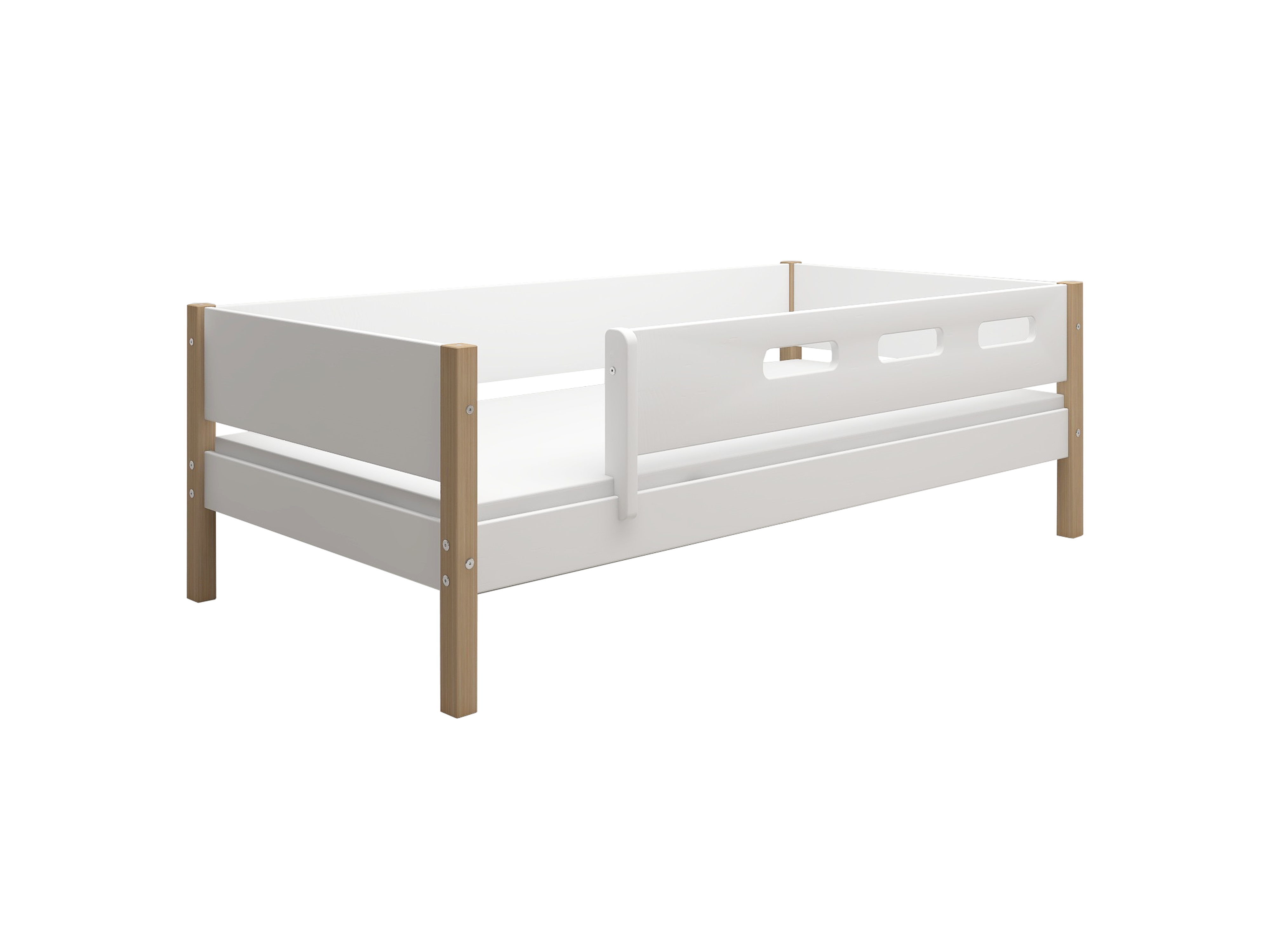 Flexa Nor Enkeltseng  90x200 Cm    Cut Out Sengehest Hvid Eg