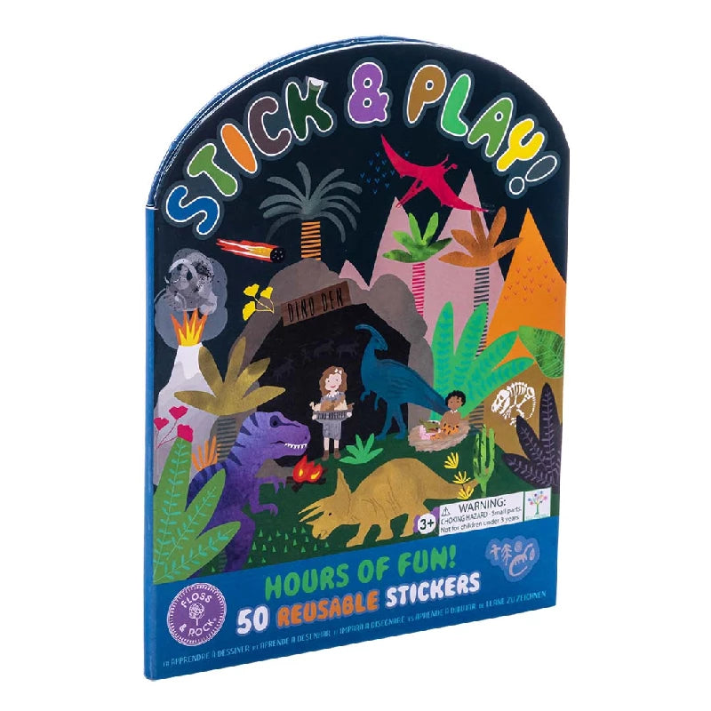 Floss & Rock Dino Klistermærkebog – Kreativ Leg og Fantasi!