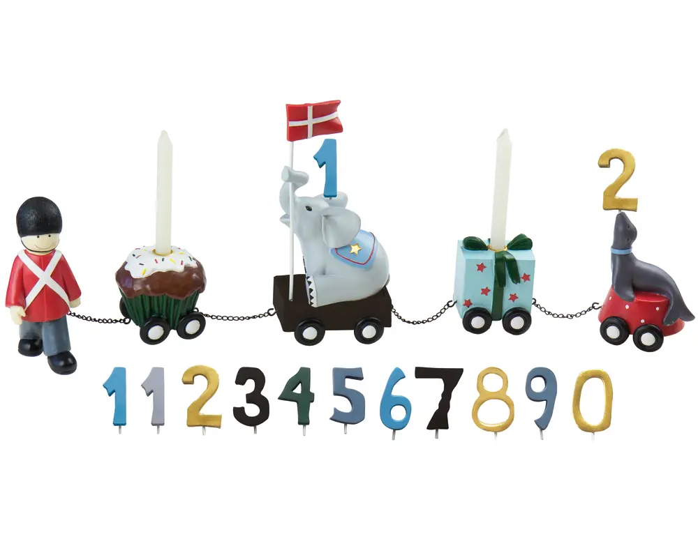 Håndmalet Fødselsdagstog - Garder fra Kids By Friis