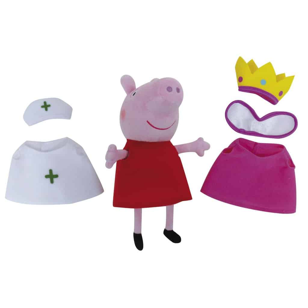 Gurli Gris Dukke med Sygeplejerske- og Prinsesseoutfits