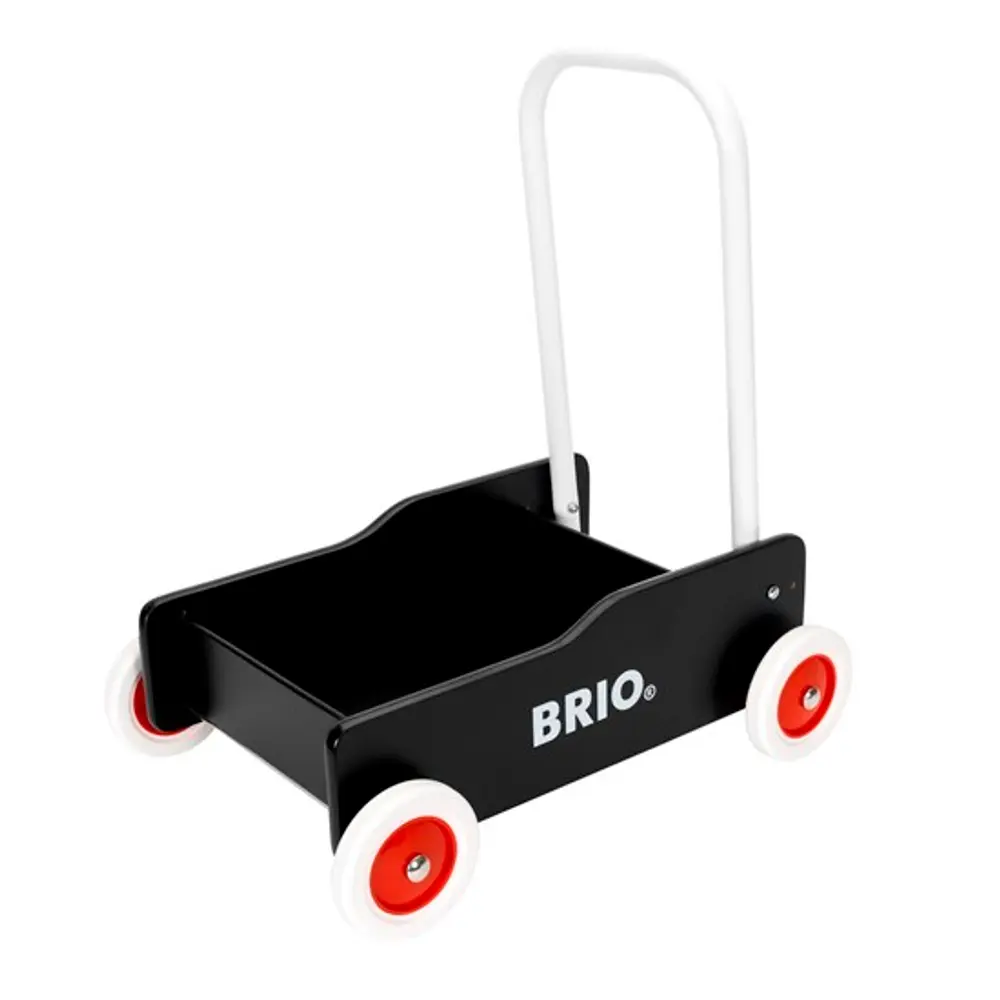 Lære-gå-vogn i sort fra Brio – Støtte til dit barns udvikling!